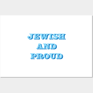 Blue "Jewish and Proud" Design, made by EndlessEmporium Posters and Art